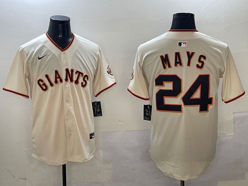 Men San Francisco Giants #24 Mays Cream Game 2025 Nike MLB Jersey style 2